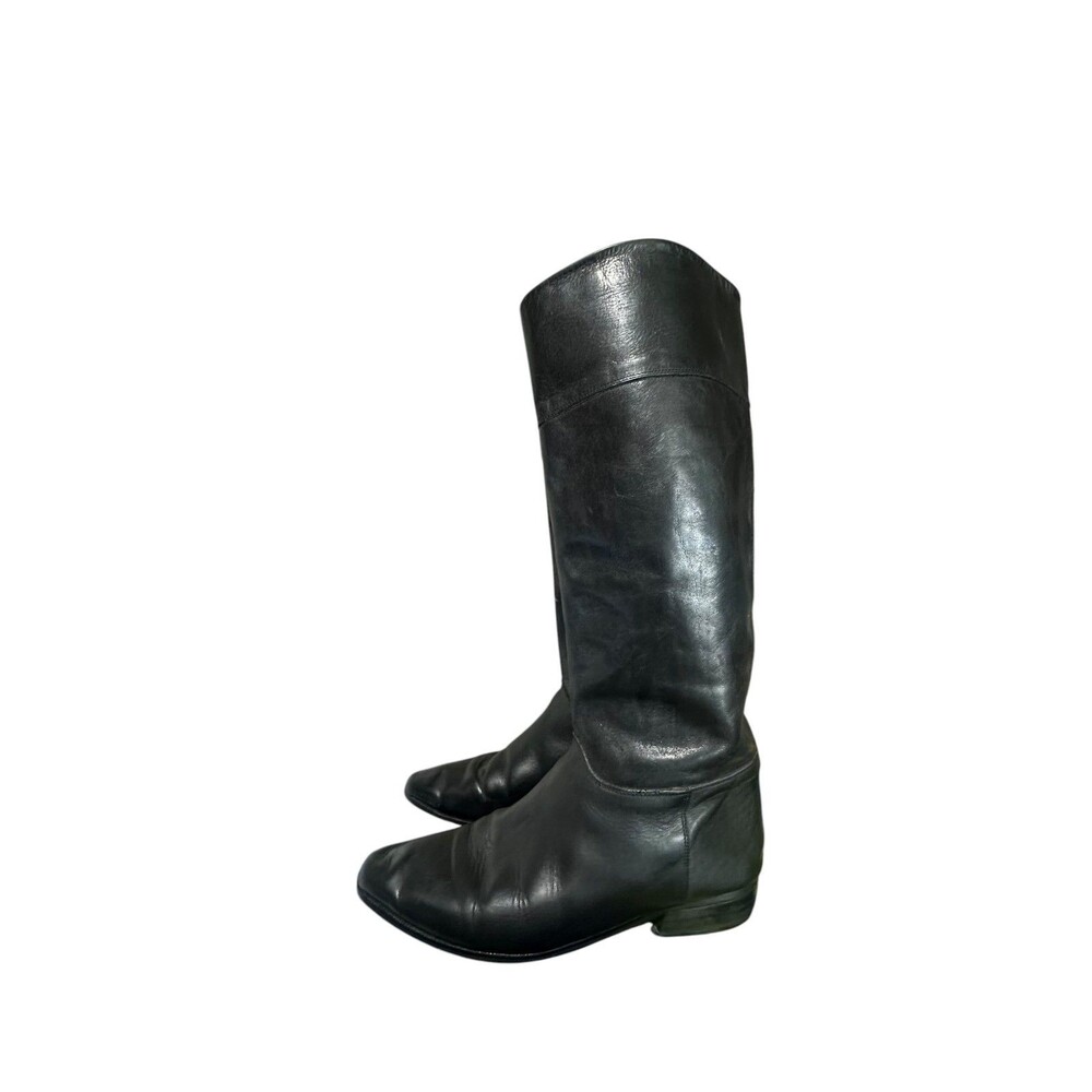 Charles David Black Leather Riding Boots Women’s Size 8 Knee High Minimalist